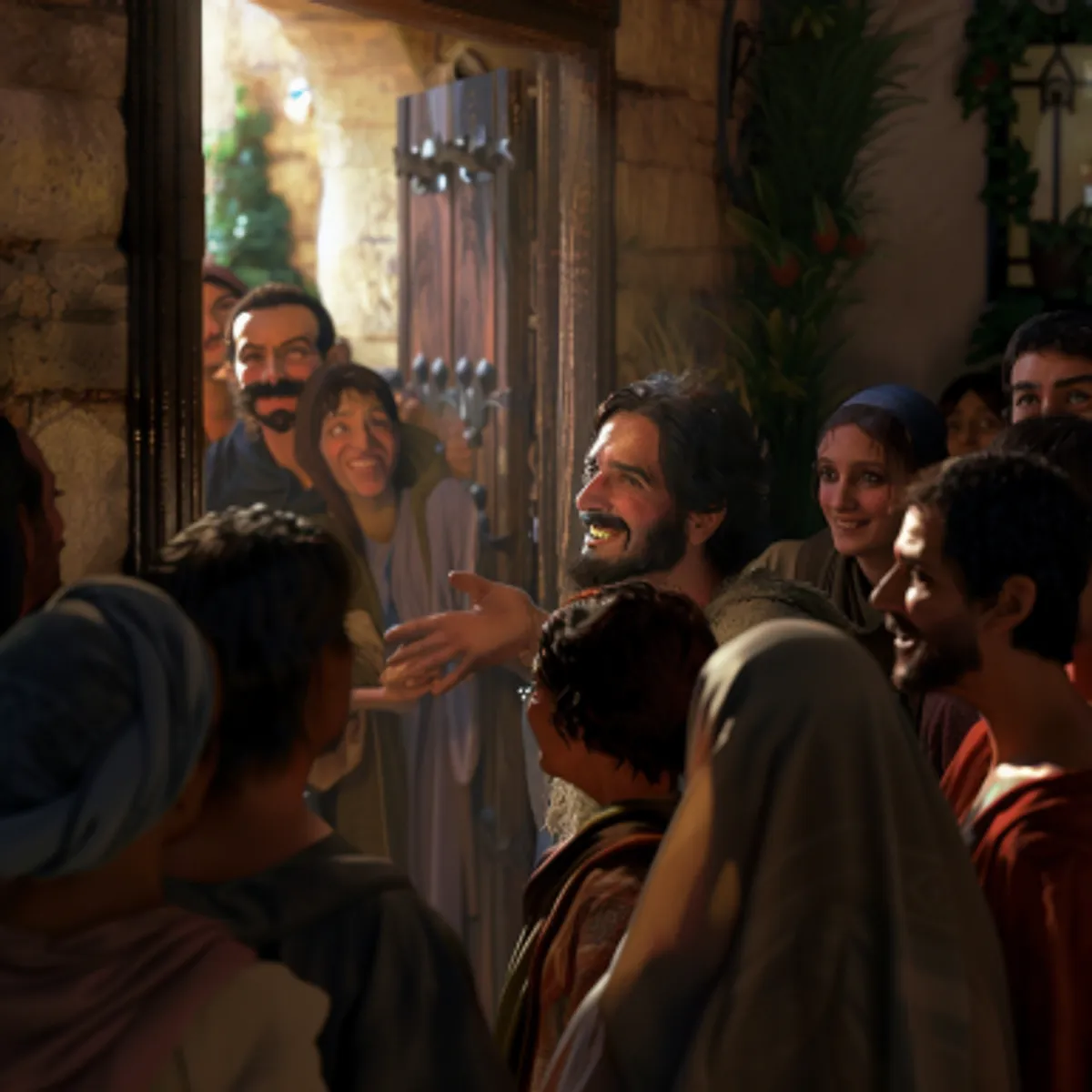 Teot 12:13 - Mutta kuin Pietari porstuan oveen kolkutti, tuli piika, Roode nimeltä, kuultelemaan.