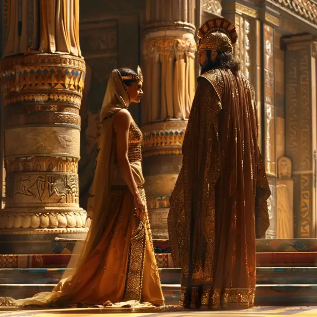 Ester 5:2 - Stalo se, pravím, když uzřel král Ester královnu, ana stojí v síni, že milostí jsa k ní nakloněn, vztáhl král k Ester berlu zlatou, kterouž držel v ruce své. Tedy přistoupivši Ester, dotkla se konce berly.