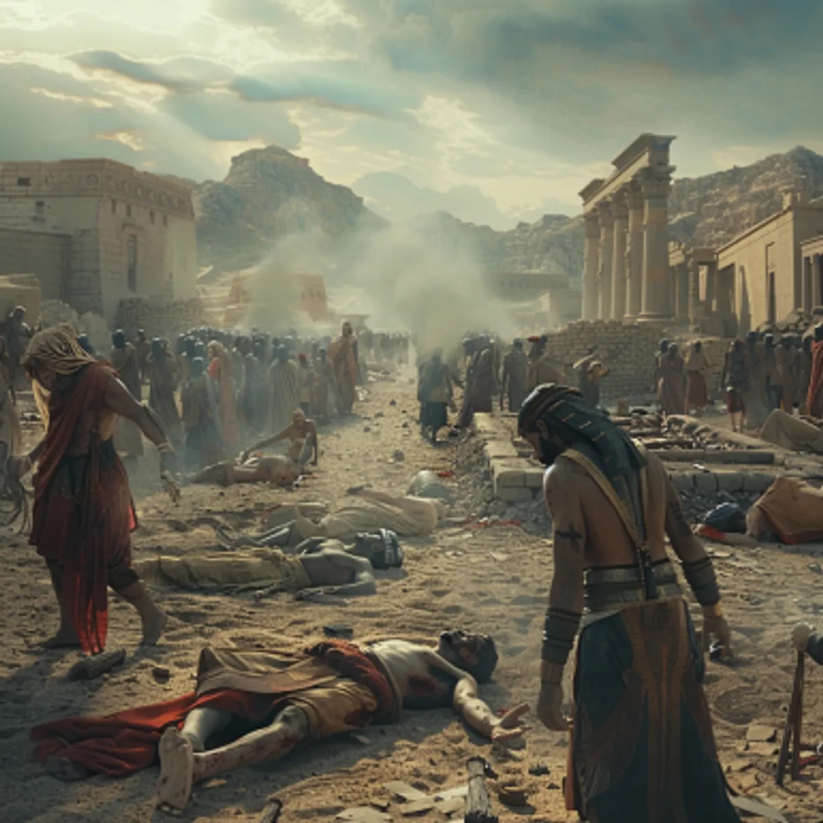 Ieșire 12:30 - Faraon s'a sculat noaptea, el şi toţi slujitorii lui, şi toţi Egiptenii; şi au fost mari ţipete în Egipt, căci nu era casă unde să nu fie un mort.