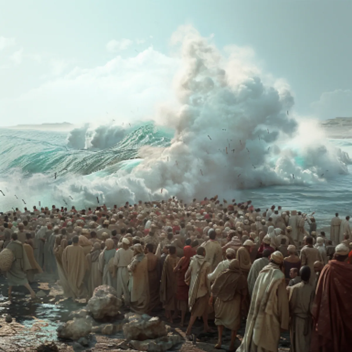 Vyhnanství 14:30 - A tak vysvobodil Hospodin v ten den Izraele z ruky Egyptských; a viděl Izrael Egyptské mrtvé na břehu mořském.