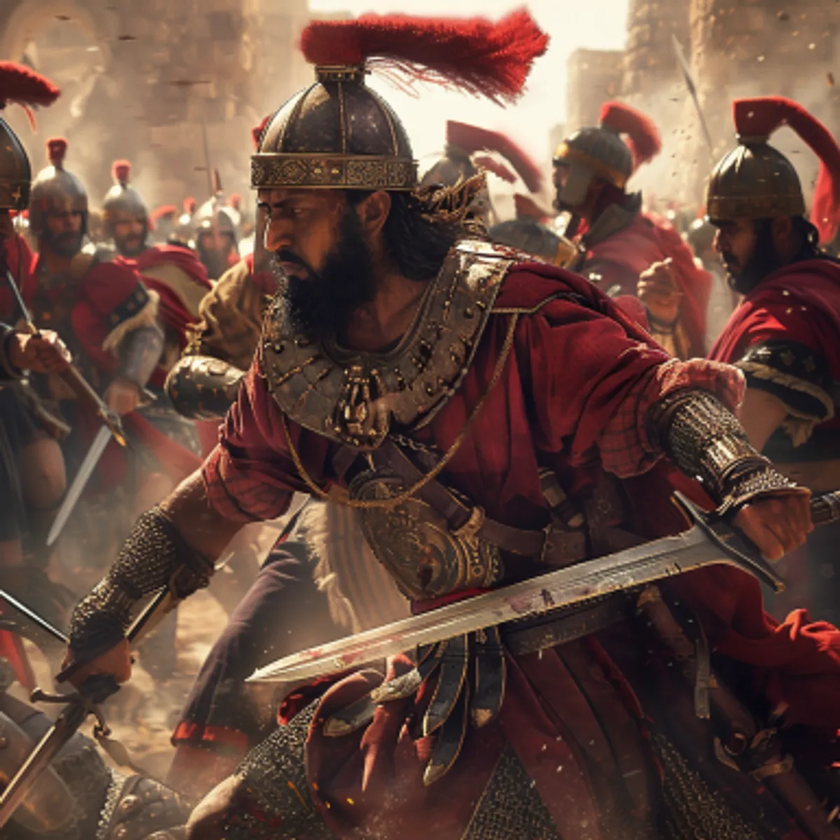 出埃及记 17:10 - 于是约书亚照着摩西对他所说的话行，和亚玛力人争战。摩西、亚伦，与户珥都上了山顶。