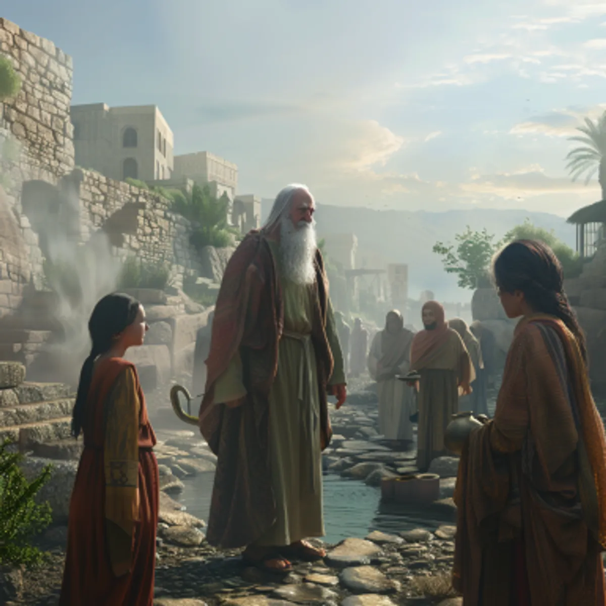 출애굽기 2:16 - 미디안 제사장에게 일곱 딸이 있더니 그들이 와서 물을 길어 구유에 채우고 그 아비의 양무리에게 먹이려 하는데