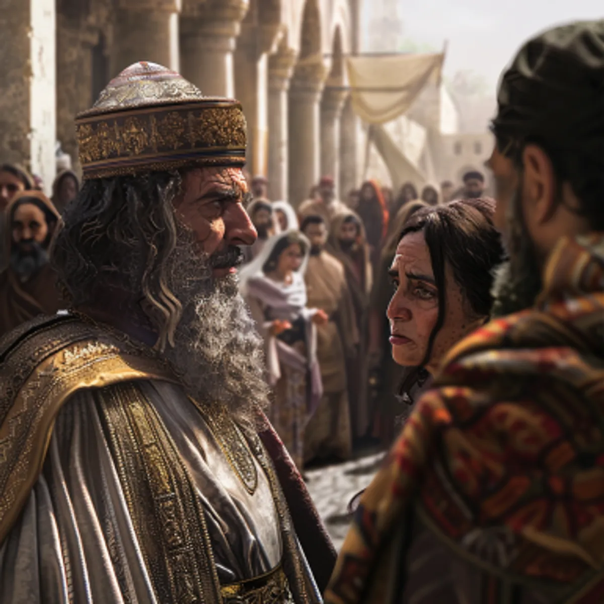 Ensimmäinen Mooseksen kirja 20:14 - Niin Abimelek otti lampaita, ja karjaa, ja palvelioita, ja piikoja, ja antoi Abrahamille: ja antoi hänelle jälleen Saaran hänen emäntänsä.