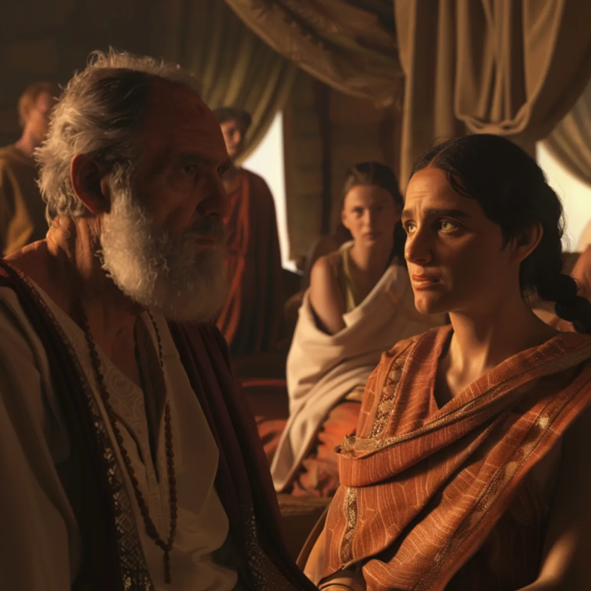 Ensimmäinen Mooseksen kirja 20:2 - Ja Abraham sanoi emännästänsä Saarasta: hän on minun sisareni. Niin Abimelek Gerarin kuningas lähetti ja antoi noutaa Saaran tykönsä.