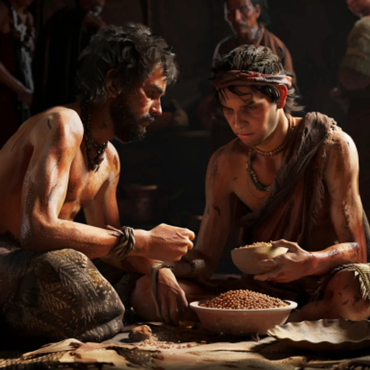 創世記 25:34 - 是に於てヤコブ、パンと扁豆の羹とをエサウに與へければ食且飮て起て去り斯エサウ家督の權を藐視じたり