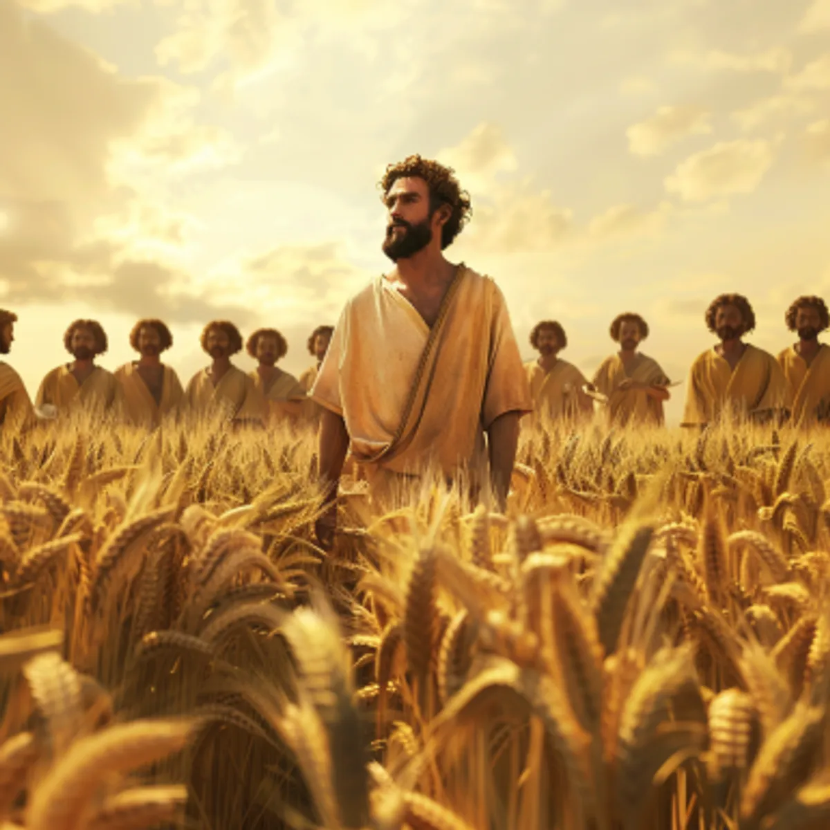 Teremtés könyve 37:7 - Ímé kévéket kötünk vala a mezõben, és ímé az én kévém felkele és felálla; a ti kévéitek pedig körûlállanak, és az én kévém elõtt meghajolnak vala.