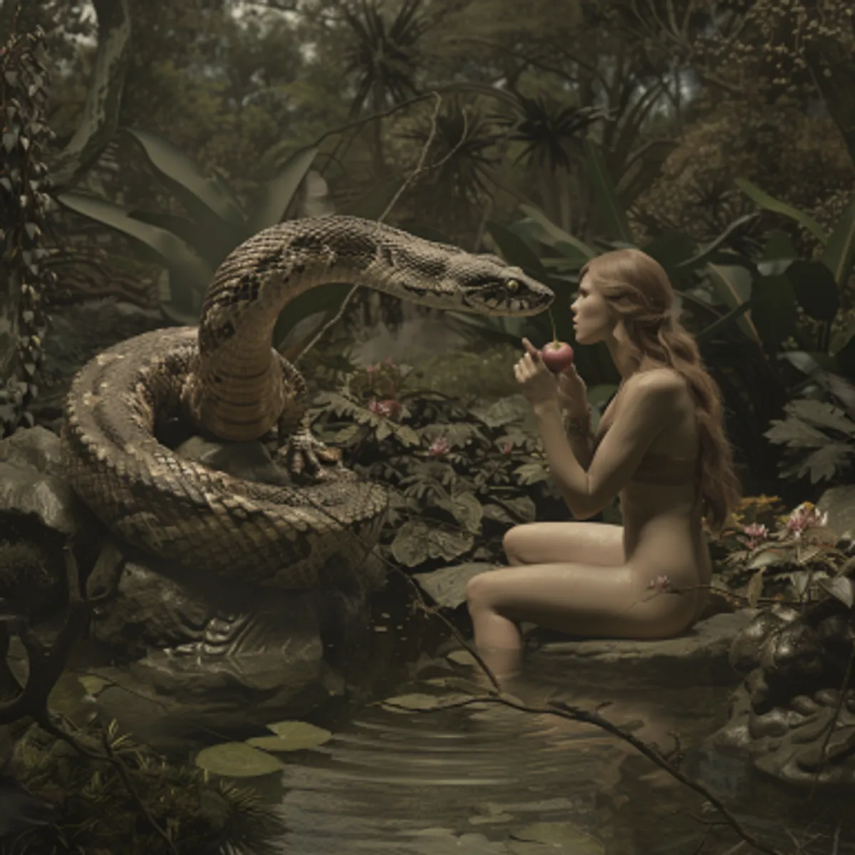 سفر التكوين 3:6 - فرأت المرأة ان الشجرة جيدة للأكل وانها بهجة للعيون وان الشجرة شهيّة للنظر. فأخذت من ثمرها واكلت واعطت رجلها ايضا معها فأكل.