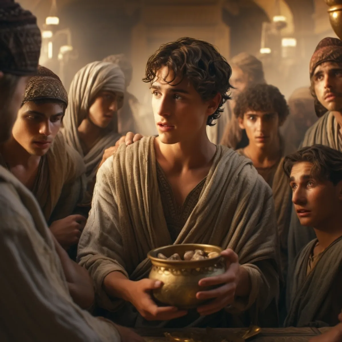 Génesis 44 - Copa de plata de José encontrada en el saco de Benjamín