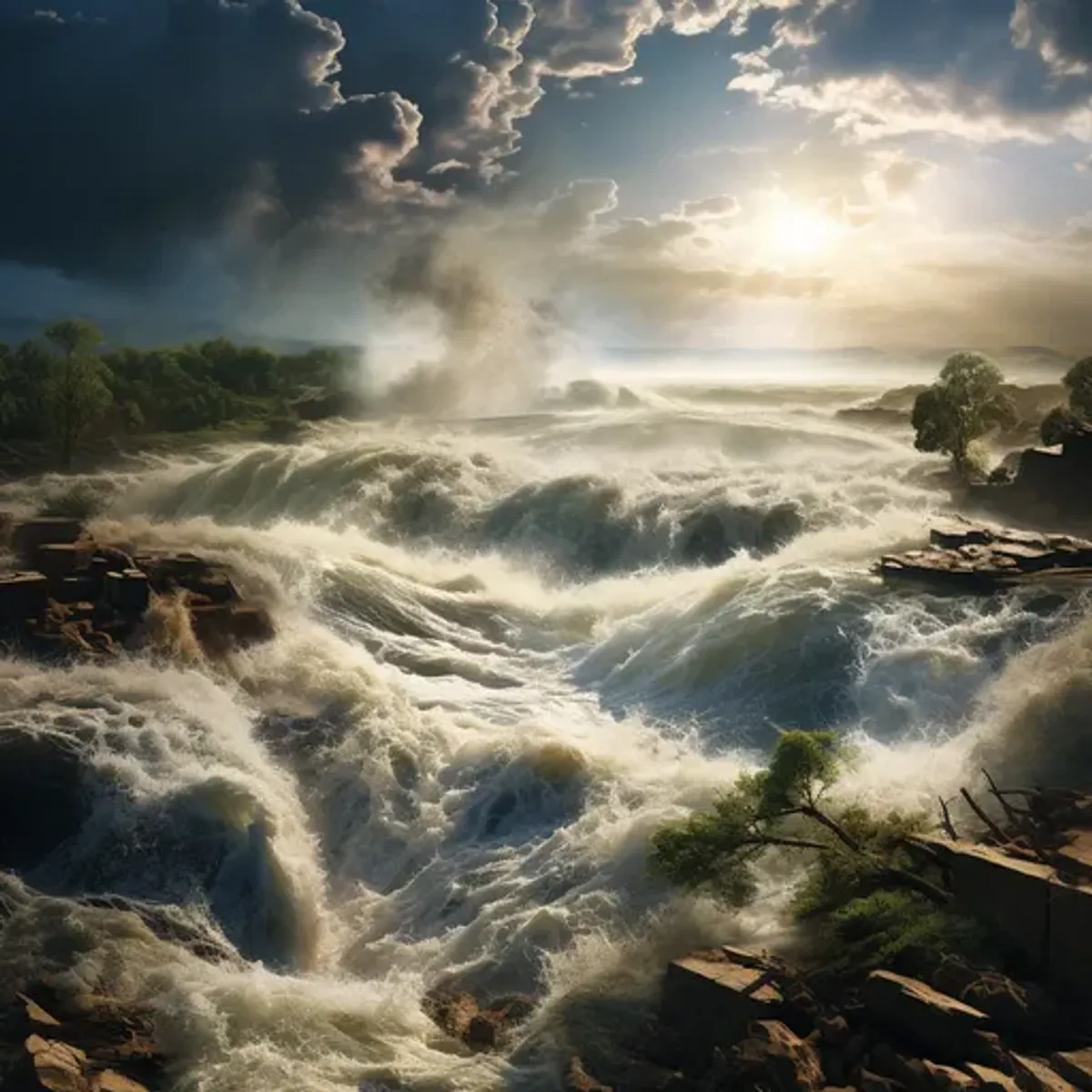 Sáng thế Ký 7:6 - Vả, khi lụt xảy ra, và nước tràn trên mặt đất, thì Nô-ê đã được sáu trăm tuổi.