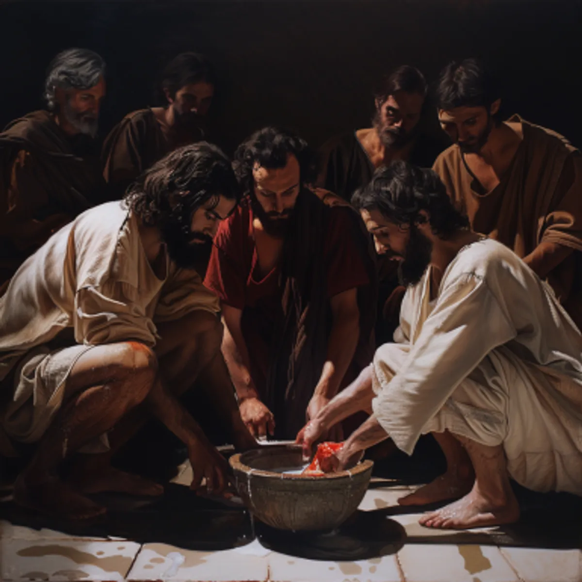 Evanghelia după Ioan 13:5