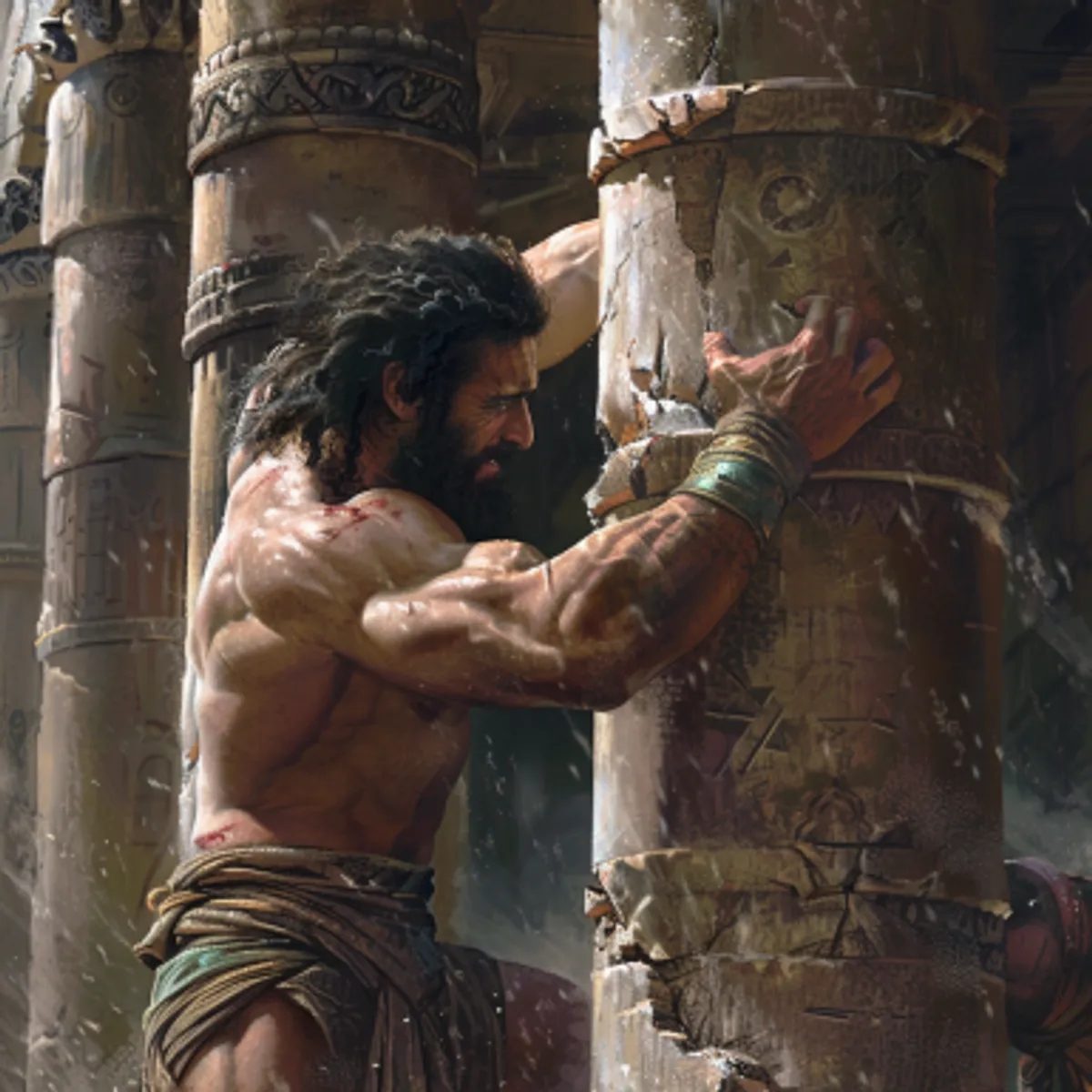 القضاة 16:30 - وقال شمشون لتمت نفسي مع الفلسطينيين. وانحنى بقوة فسقط البيت على الاقطاب وعلى كل الشعب الذي فيه فكان الموتى الذين اماتهم في موته اكثر من الذين اماتهم في حياته.