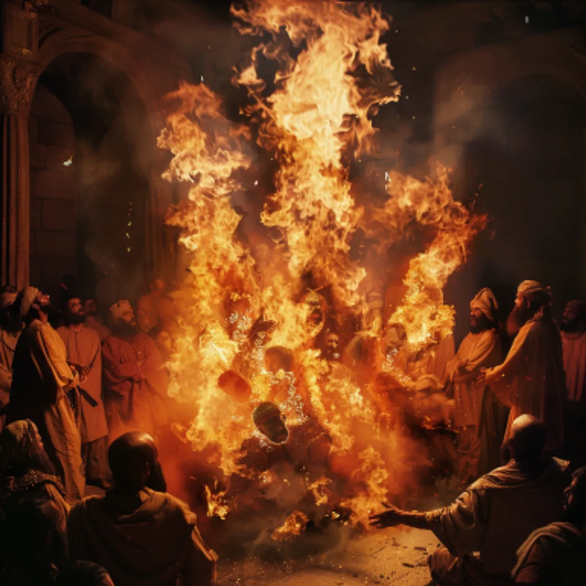 Leviticul 10:2 - Atunci a ieşit un foc dinaintea Domnului, i -a mistuit şi au murit înaintea Domnului.