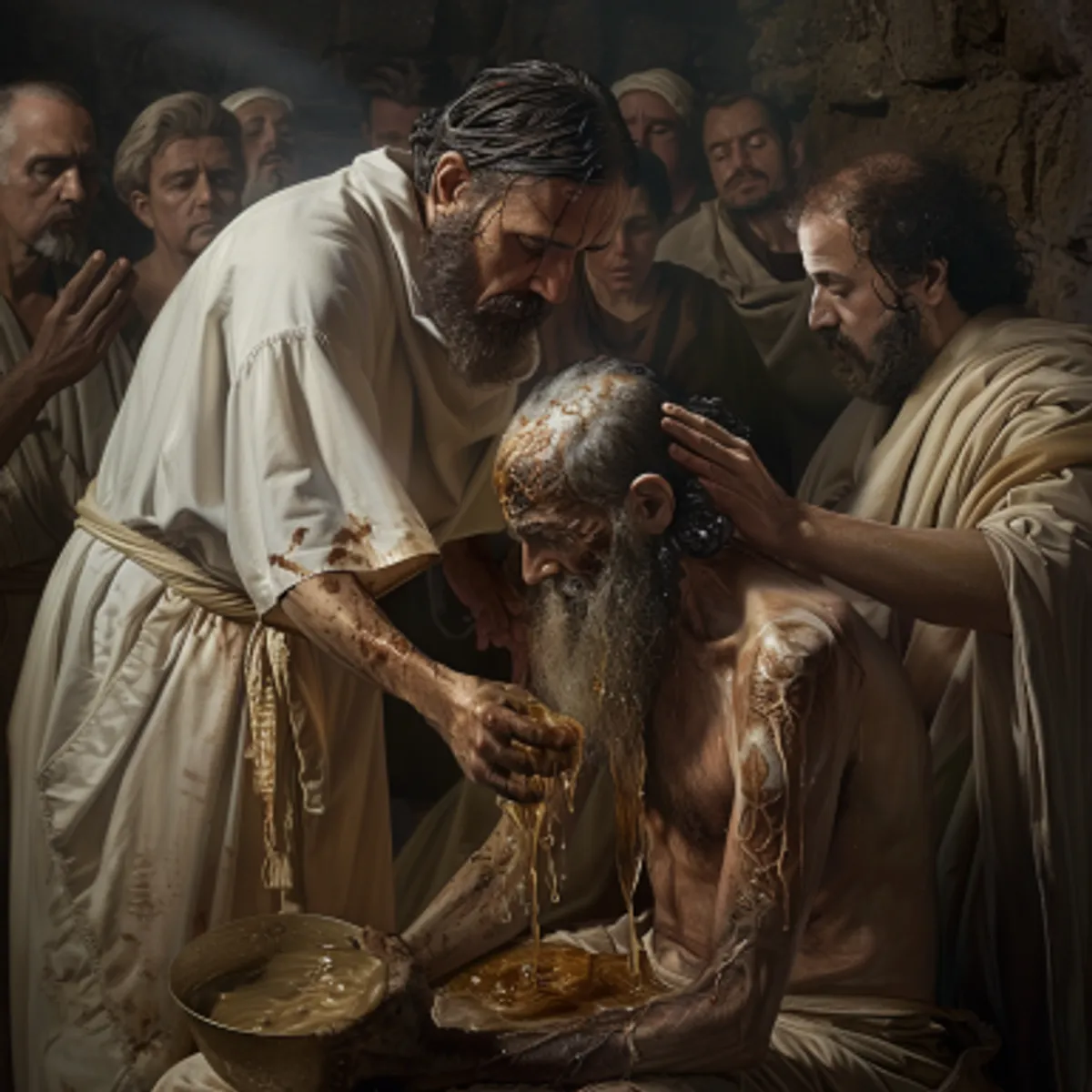 Левит. 13:13 - и увидит священник, что проказа покрыла все тело его, то он объявит больного чистым, потому что все превратилось в белое: он чист.