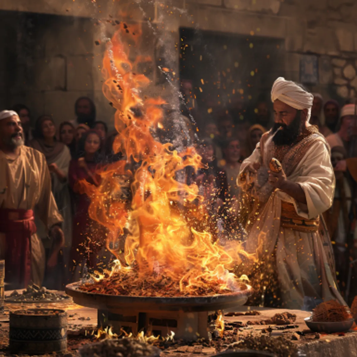 เลวีนิติวส์ 7:30 - ให้เขานำเครื่องถวายบูชาด้วยไฟแด่พระเยโฮวาห์มาด้วยมือของตนเอง ให้เขานำไขมันมาพร้อมกับเนื้ออกนั้น เพื่อเอาเนื้ออกนั้นแกว่งไปแกว่งมาเป็นเครื่องบูชาแกว่งถวายต่อพระพักตร์พระเยโฮวาห์