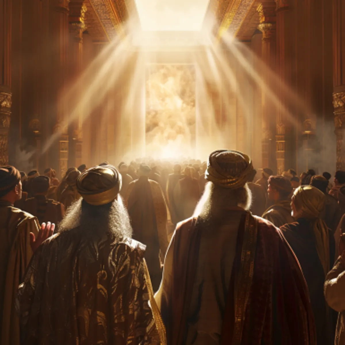 لاويين 9:23 - ودخل موسى وهرون الى خيمة الاجتماع ثم خرجا وباركا الشعب. فتراءى مجد الرب لكل الشعب