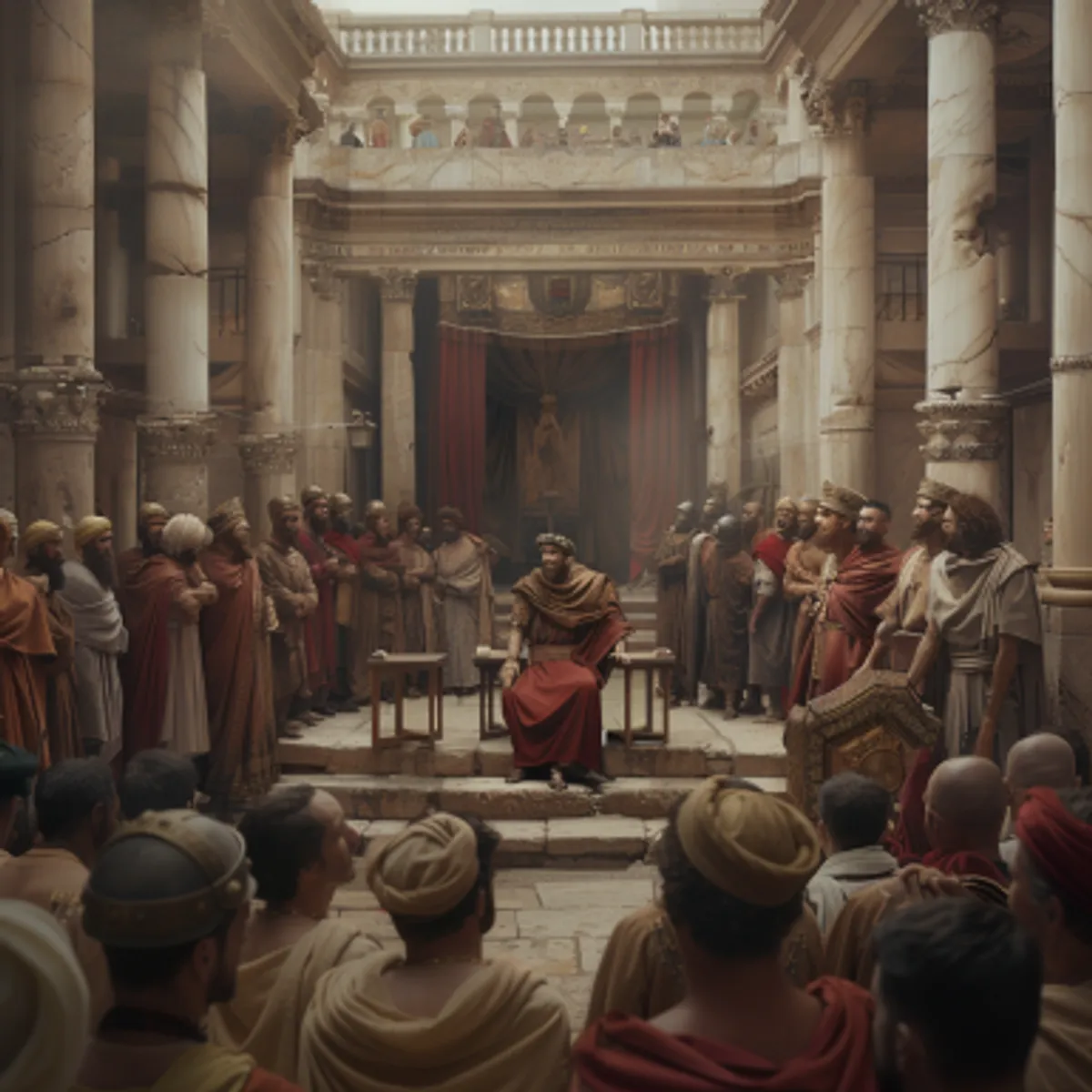 Markos 15:1 - Sabah olunca başkâhinler, ileri gelenler, din bilginleri ve Yüksek Kurulun öteki üyeleri bir danışma toplantısı yaptıktan sonra İsayı bağladılar, götürüp Pilatusa teslim ettiler.