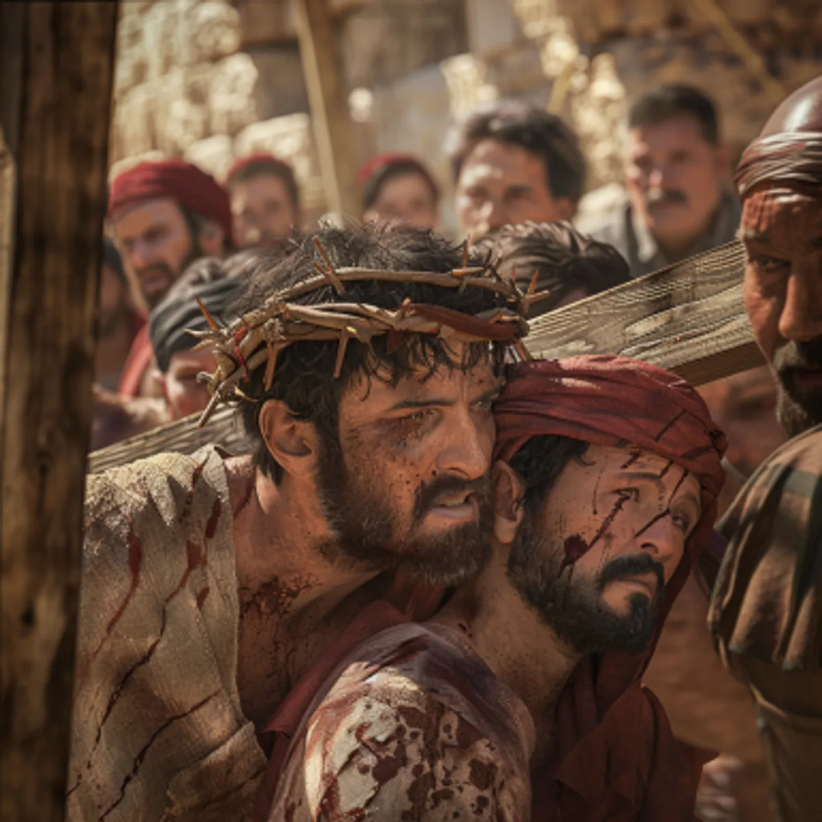 Markos 15:21 - Kırdan gelmekte olan Simun adında Kireneli bir adam oradan geçiyordu. İskender ve Rufusun babası olan bu adama İsanın çarmıhını zorla taşıttılar.