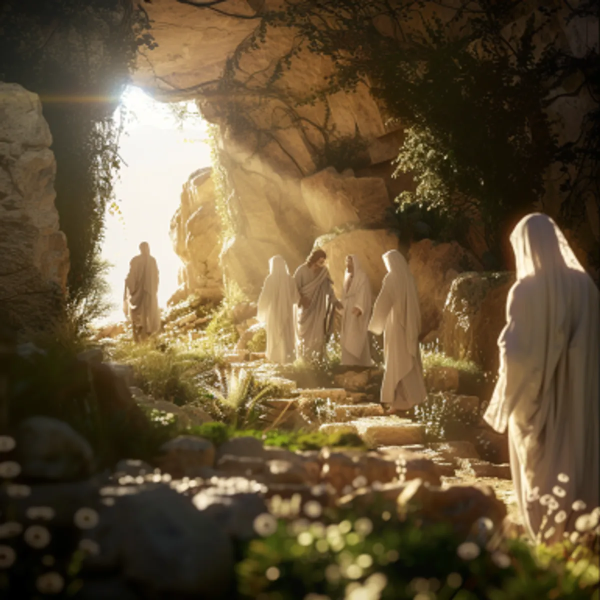 Марк 16:6 - Он же говорит им: не ужасайтесь. Иисуса ищете Назарянина, распятого; Он воскрес, Его нет здесь. Вот место, где Он был положен.