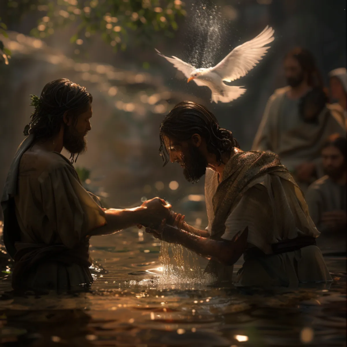 Marcus 1:9 - En het geschiedde in diezelfde dagen, dat Jezus kwam van Nazareth, gelegen in Galilea, en werd van Johannes gedoopt in de Jordaan.