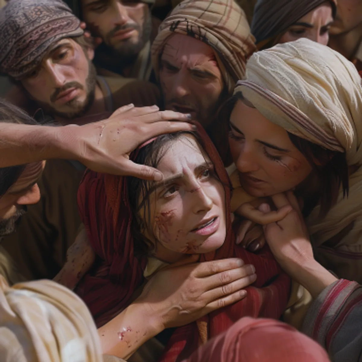 मार्क ग्रंथ 5:25 - और एक स्त्री, जिसको बारह वर्ष से लहू बहने का रोग था।