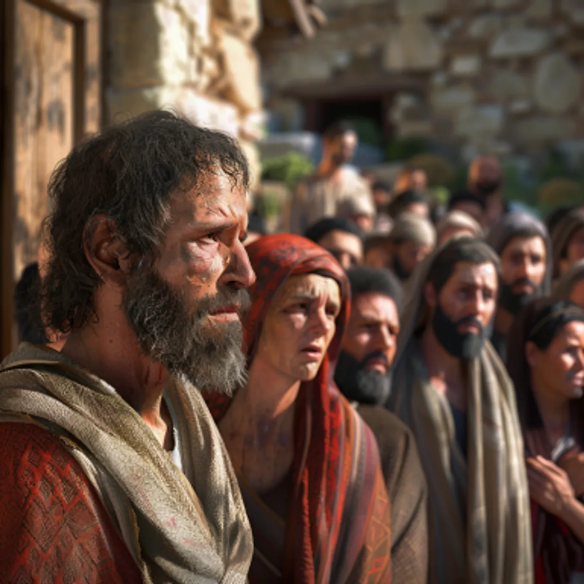 मार्क ग्रंथ 5:38 - और आराधनालय के सरदार के घर में पहुँचकर, उसने लोगों को बहुत रोते और चिल्लाते देखा।