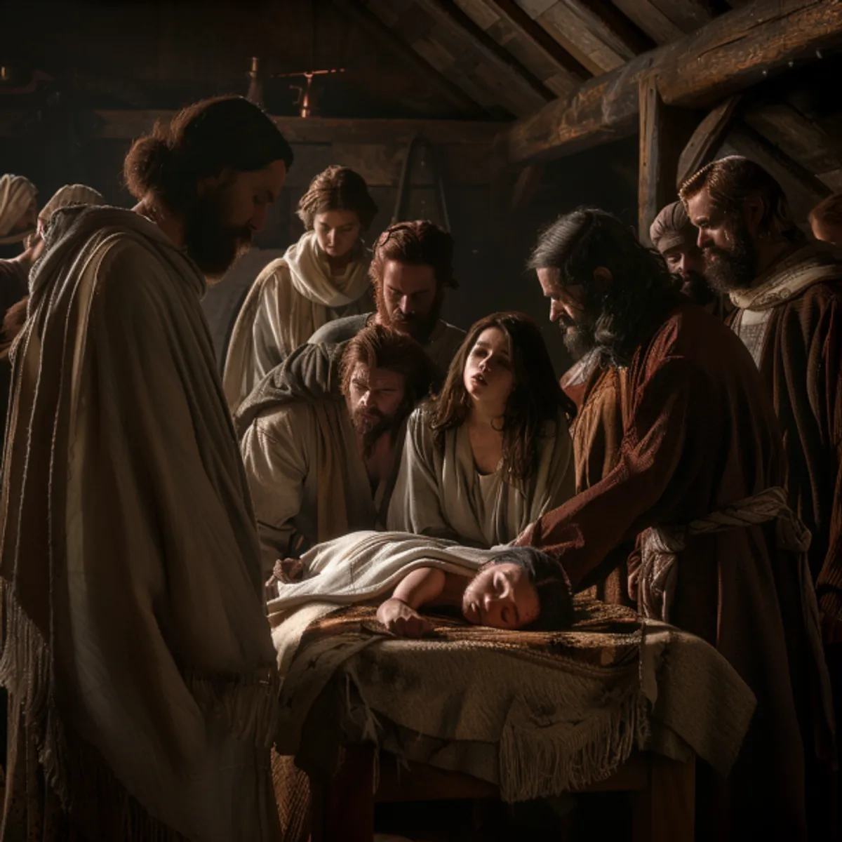 मार्क ग्रंथ 5:41 - और लड़की का हाथ पकड़कर उससे कहा, “तलीता कूमी”; जिसका अर्थ यह है “हे लड़की, मैं तुझ से कहता हूँ, उठ।”