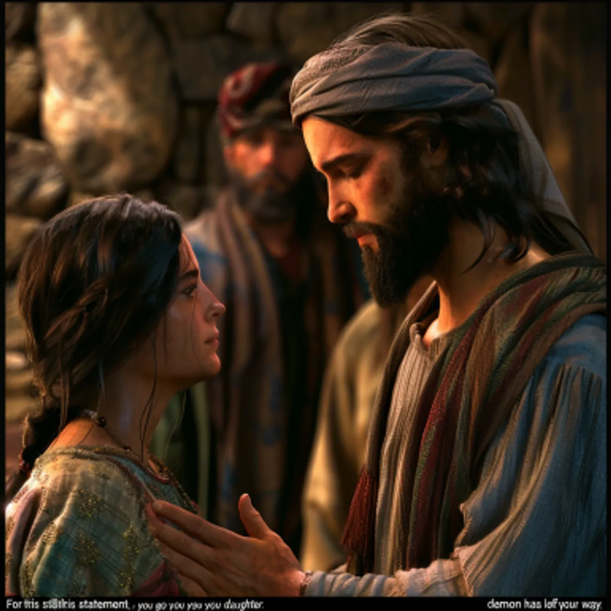 Marc 7:29 - Alors il lui dit: à cause de cette parole, va, le démon est sorti de ta fille.