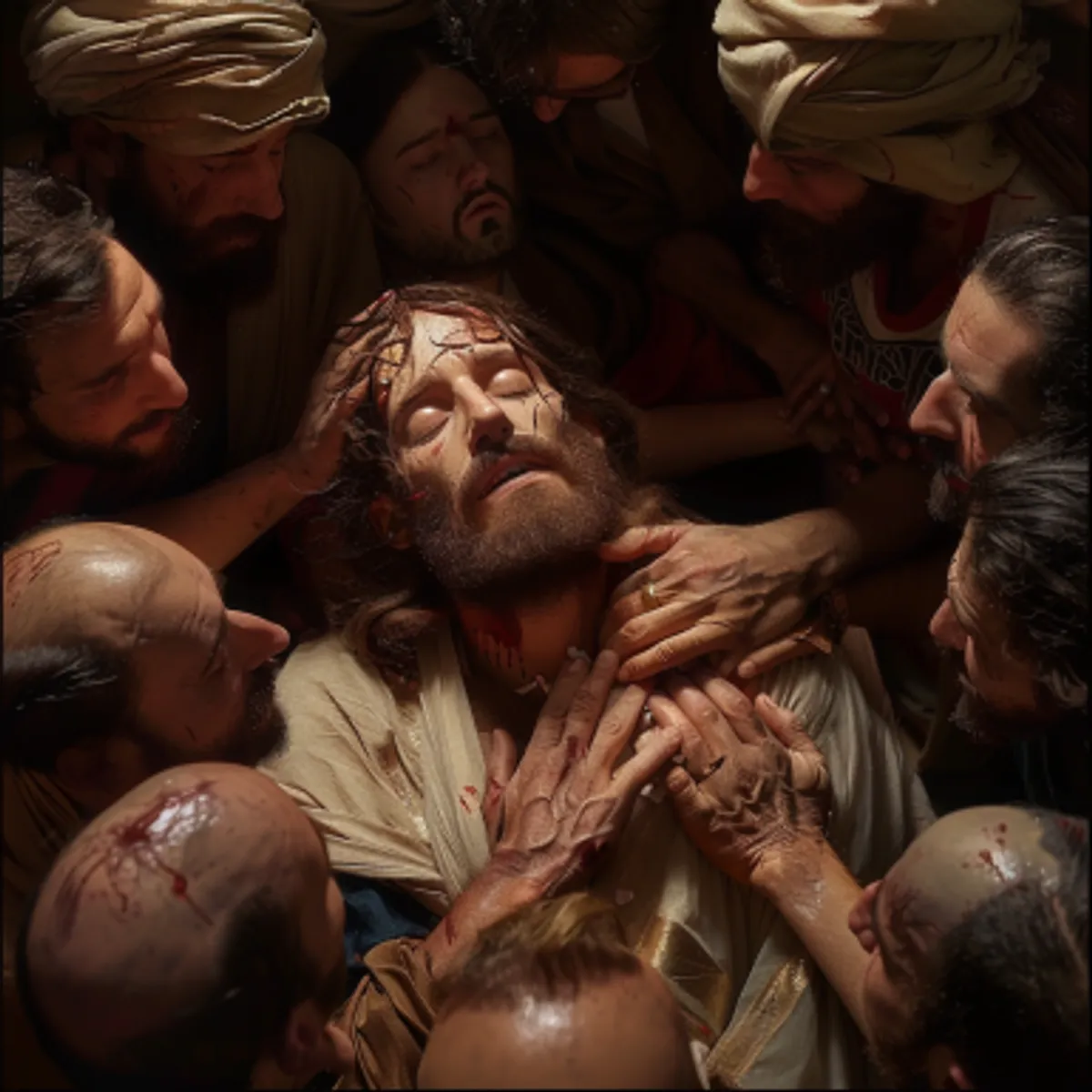 Matthieu 15:30 - Alors s'approcha de lui une grande foule, ayant avec elle des boiteux, des aveugles, des muets, des estropiés, et beaucoup d'autres malades. On les mit à ses pieds, et il les guérit;