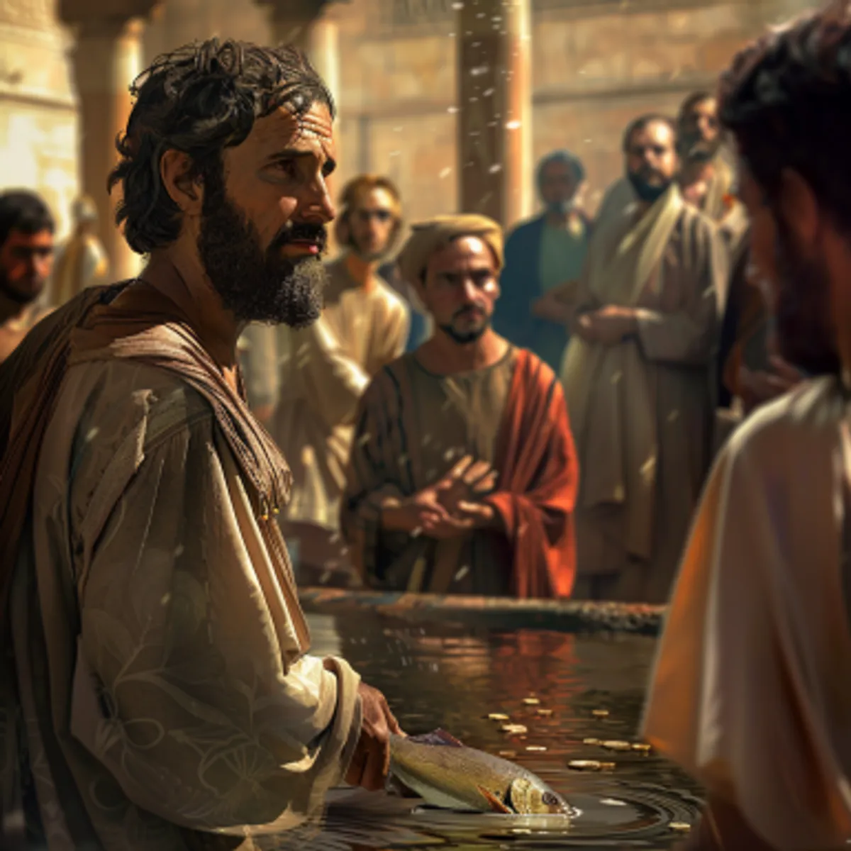 Matthieu 17:24 - Lorsqu'ils arrivèrent à Capernaüm, ceux qui percevaient les deux drachmes s'adressèrent à Pierre, et lui dirent: Votre maître ne paie-t-il pas les deux drachmes?