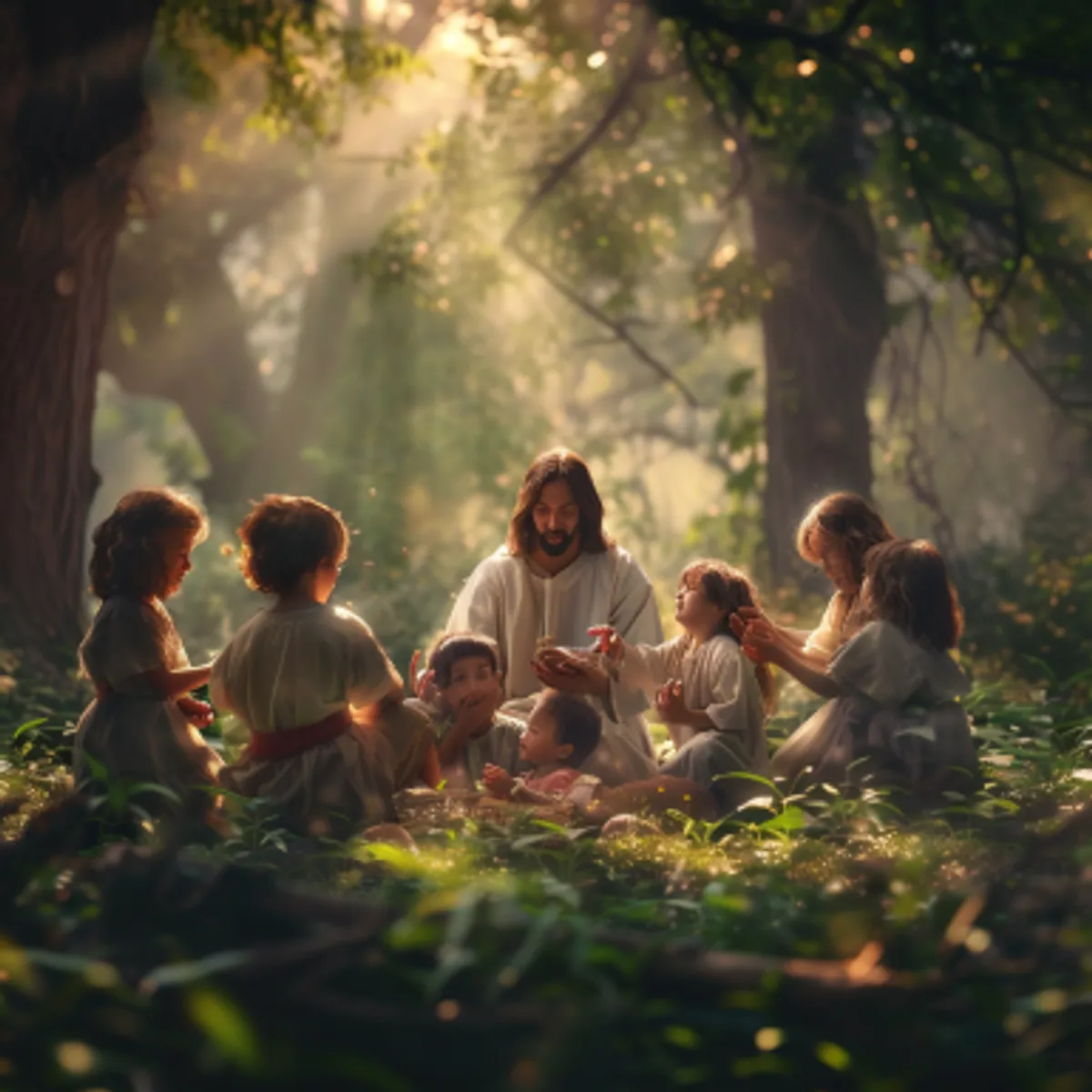 Matthew 19:15 - And he laid his hands on them, and departed thence.