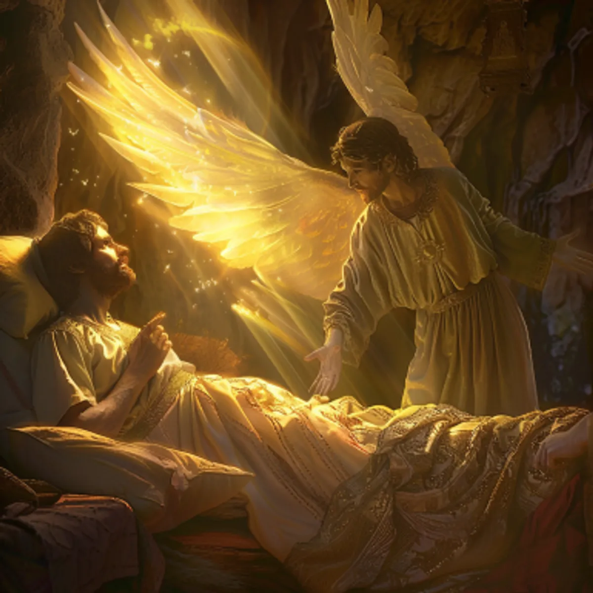 Matthieu 1:20 - Comme il y pensait, voici, un ange du Seigneur lui apparut en songe, et dit: Joseph, fils de David, ne crains pas de prendre avec toi Marie, ta femme, car l'enfant qu'elle a conçu vient du Saint-Esprit;