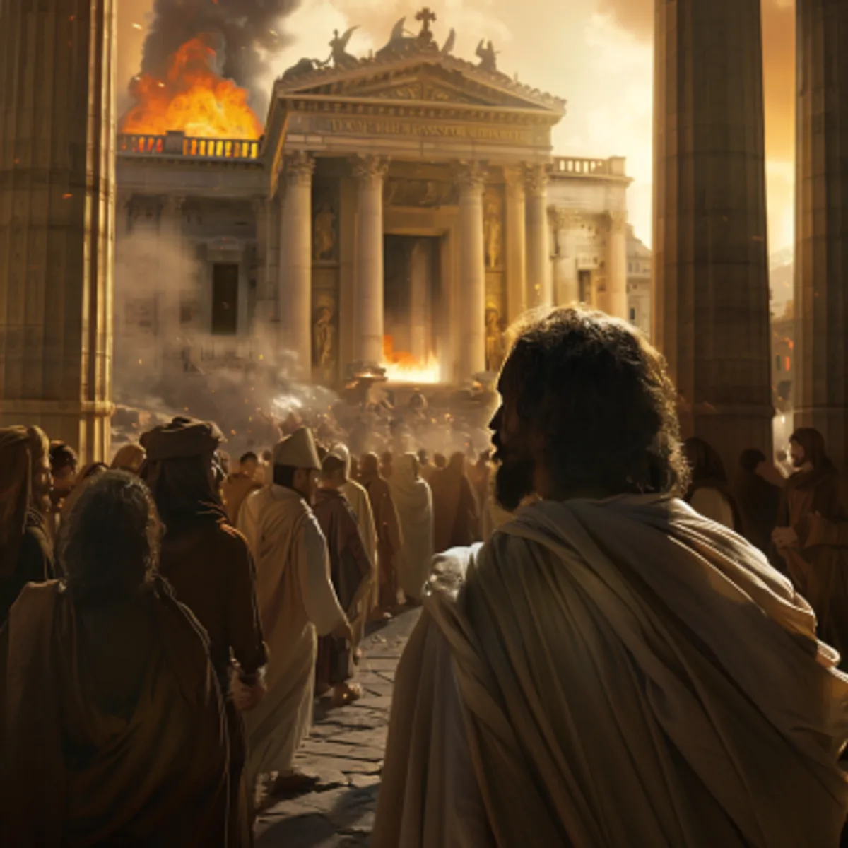 Mateus 24:1 - E QUANDO Jesus ia saindo do templo, aproximaram-se dele os seus discípulos para lhe mostrarem a estrutura do templo.