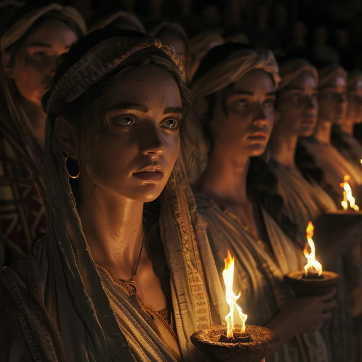 马太福音 25:1 - 「那时,天囯好比十个处女拿着灯出去迎接新郎。