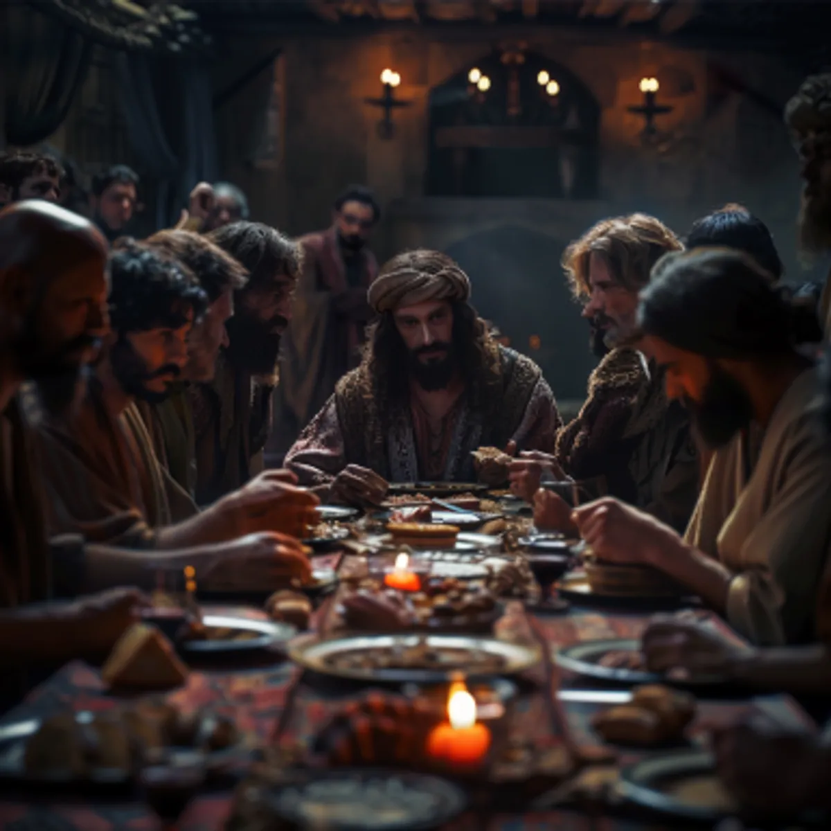 Matthieu 26:20 - Le soir étant venu, il se mit à table avec les douze.