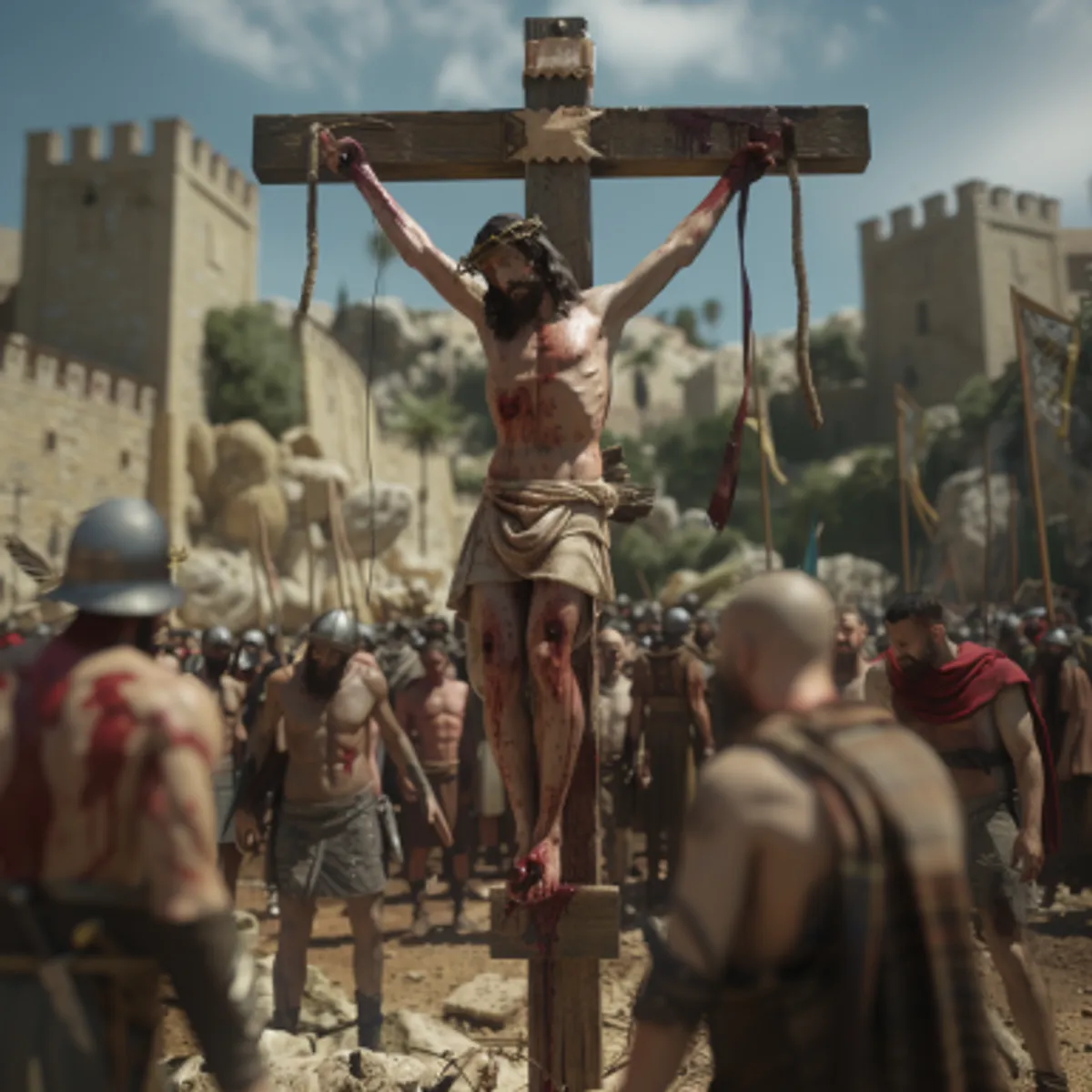 마태복음 27:32 - 나가다가 시몬이란 구레네 사람을 만나매 그를 억지로 같이 가게 하여 예수의 십자가를 지웠더라