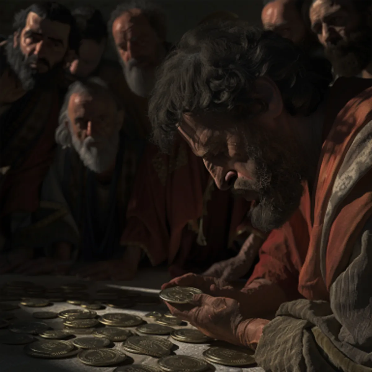 마태복음 27:3 - 때에 예수를 판 유다가 그의 정죄됨을 보고 스스로 뉘우쳐 그 은 삼십을 대제사장들과 장로들에게 도로 갖다 주며