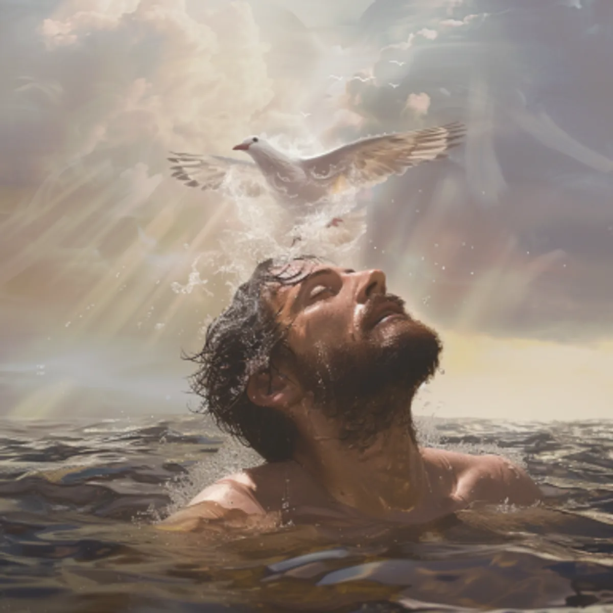 มัทธิว 3:16 - และพระเยซูเมื่อพระองค์ทรงรับบัพติศมาแล้ว ในทันใดนั้นก็เสด็จขึ้นจากน้ำ และดูเถิด ท้องฟ้าก็แหวกออก และพระองค์ได้ทอดพระเนตรเห็นพระวิญญาณของพระเจ้าเสด็จลงมาดุจนกเขาและสถิตอยู่บนพระองค์