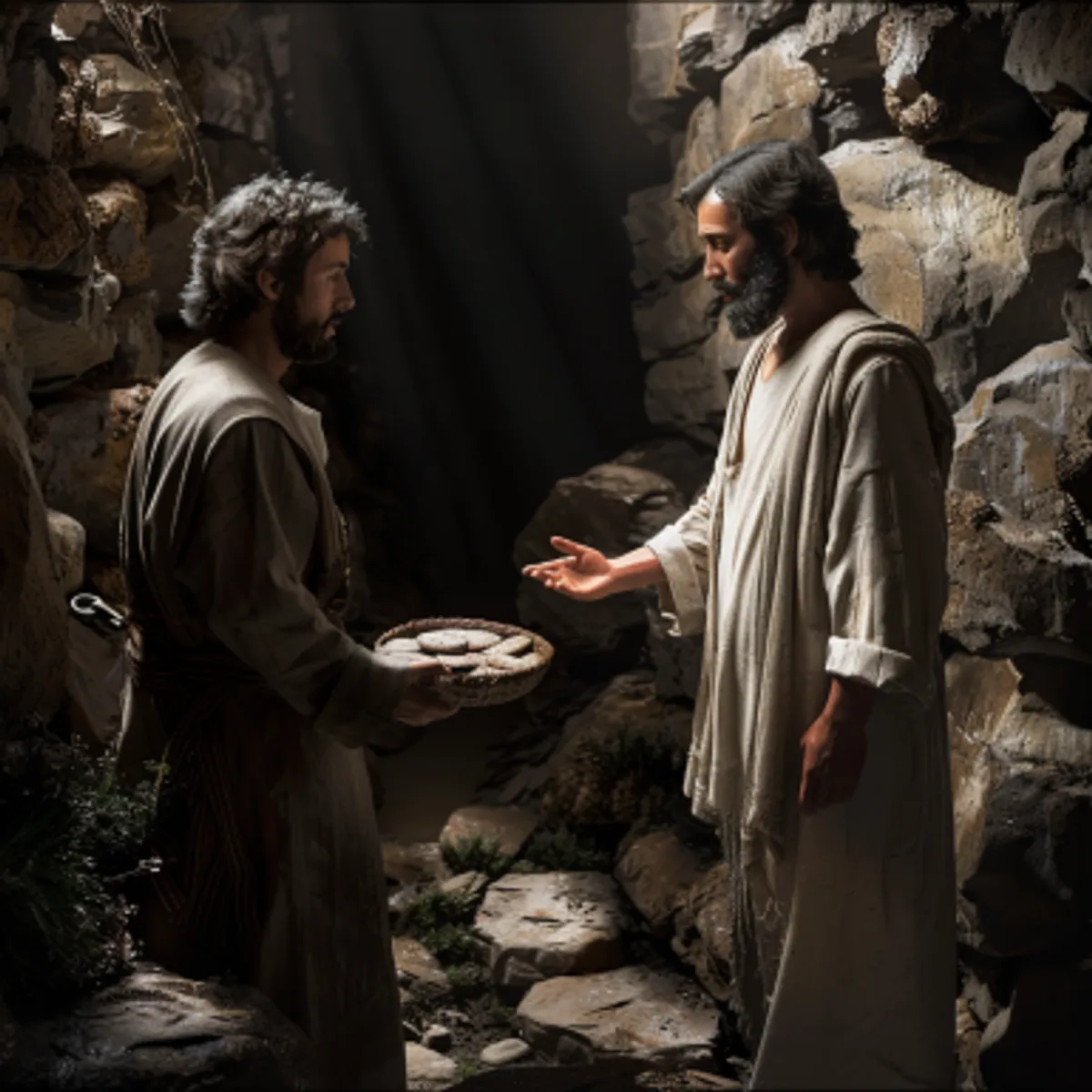 Matthieu 4:3 - Le tentateur, s'étant approché, lui dit: Si tu es Fils de Dieu, ordonne que ces pierres deviennent des pains.