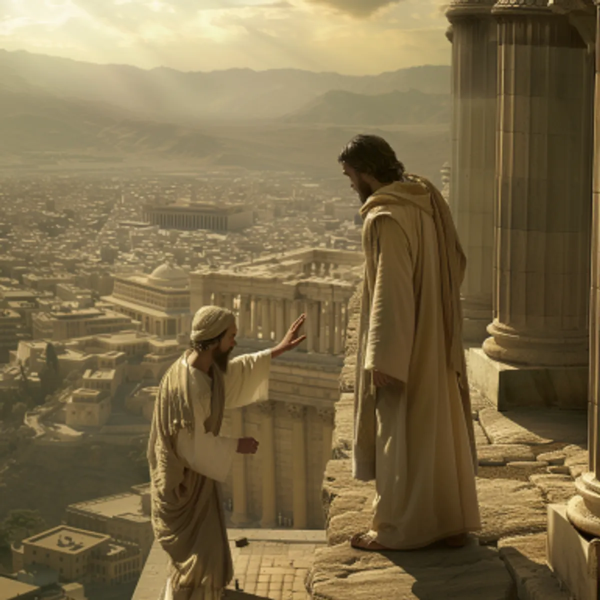 Matthieu 4:6 - et lui dit: Si tu es Fils de Dieu, jette-toi en bas; car il est écrit: Il donnera des ordres à ses anges à ton sujet; Et ils te porteront sur les mains, De peur que ton pied ne heurte contre une pierre.