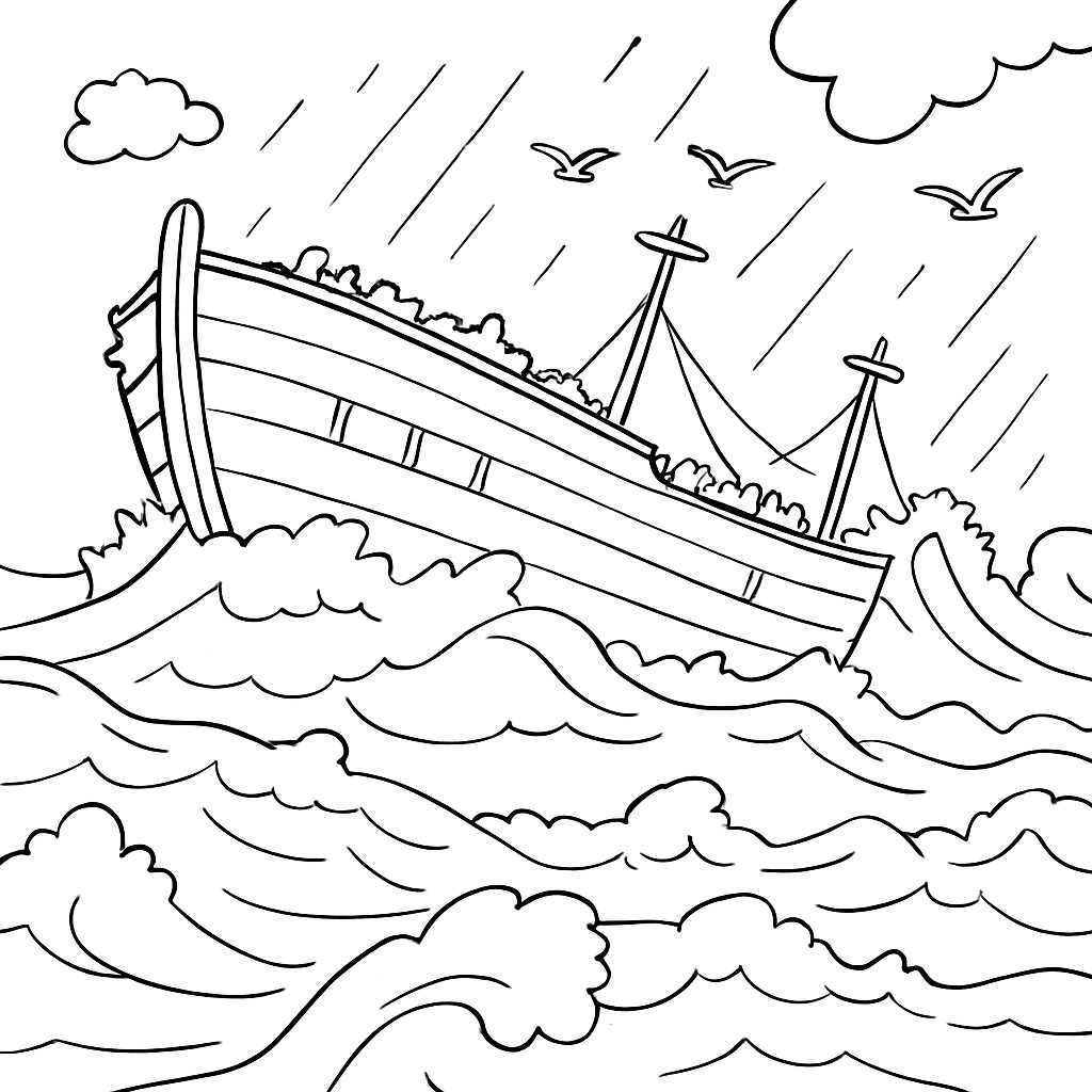 Pagina da Colorare di La Grande Alluvione
