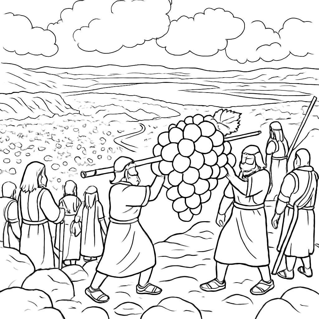 Page à colorier Les Espions Envoyés en Canaan