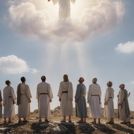 Ilustración con IA: La Ascensión de Jesús y la Selección de Matías