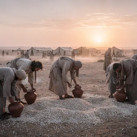AI illustration: Manna for the Israelites