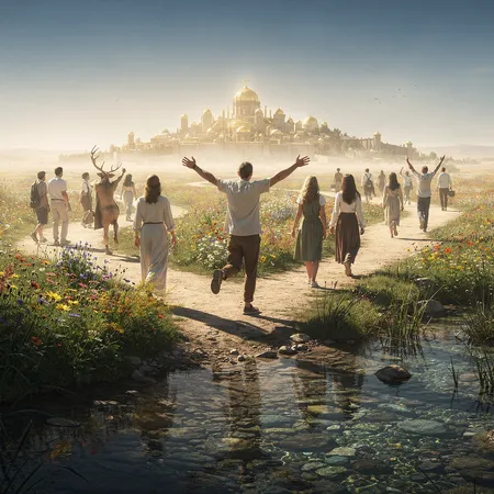 AI illustration: The Joyful Restoration of God's People