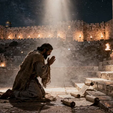 AI illustration: King Hezekiah's Prayer and God's Deliverance from Assyria