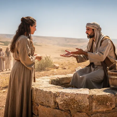 Minh họa bằng AI: Người phụ nữ Samaritan tại giếng.