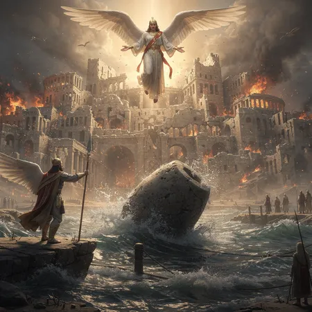 KI-Illustration: Der Fall von Babylon